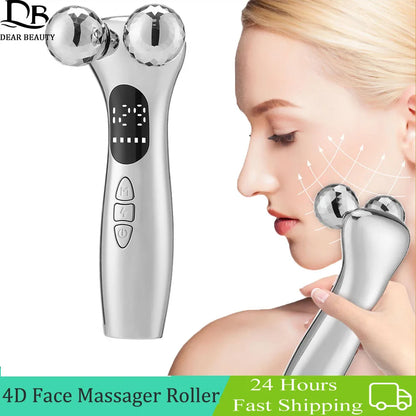 EMS Pulse Neck Face Massager Roller 4D Facial Lifting Machine