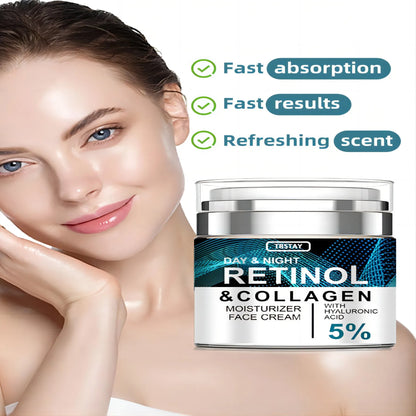 DAY & NIGHT RETINOL & COLLAGEN MOISTURIZER FACE CREAM WITH HYALURONIC ACID