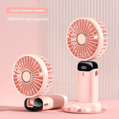 Xiaomi 1800mAh Handheld Mini Fan Foldable Portable Neck Hanging Fans 5 Speed USB Rechargeable Fan Phone Stand Display Screen New