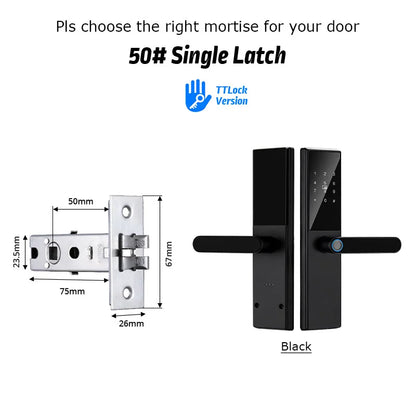 Bluetooth Fingerprint Door Lock TTLock App Code Card Key Touch Screen Smart Door Lock Security Digital Electronic Lock For Home