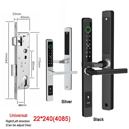 Smart Fingerprint Lock with Handles Keyless Entry Smart Lock Bluetooth Connect Keypad Card Keyless for 35-120mm Door
