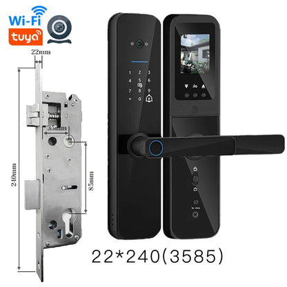 PHIPULO Tuya Wifi Digital Electronic Smart Door Lock With Biometric Camera Fingerprint Keyless Entry Hotel Apartment Locks