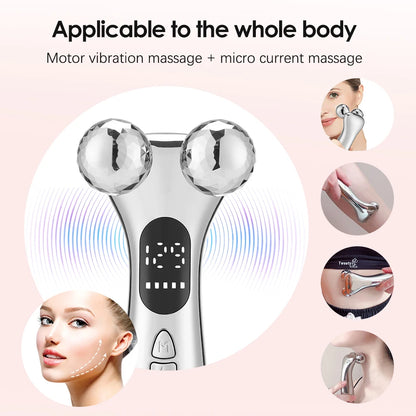 EMS Pulse Neck Face Massager Roller 4D Facial Lifting Machine