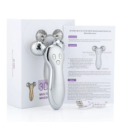 EMS Pulse Neck Face Massager Roller 4D Facial Lifting Machine