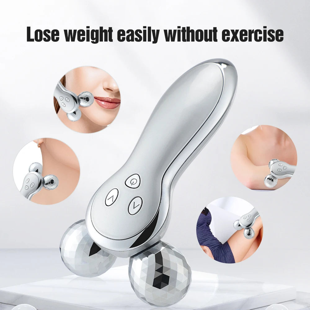 EMS Pulse Neck Face Massager Roller 4D Facial Lifting Machine