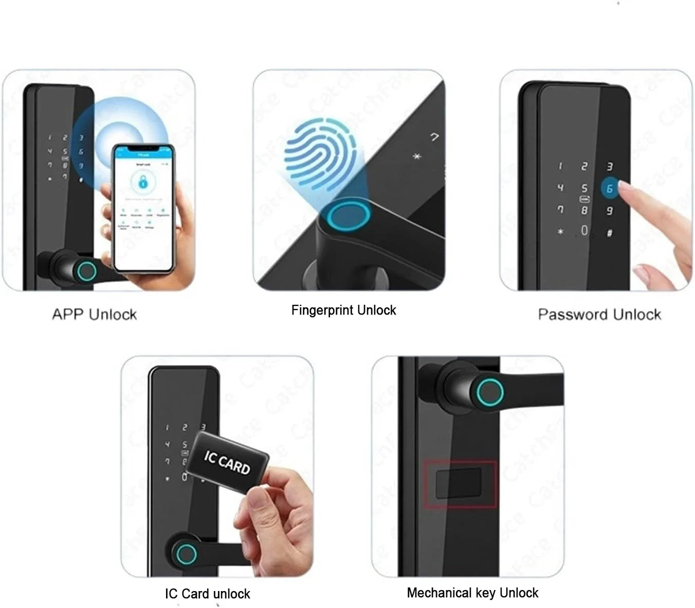 TTlock App Connect Without Gateway Smart Lock Wifi Remote Control Keyless Entry Digital  Fingerprint Door Lock with Keypad