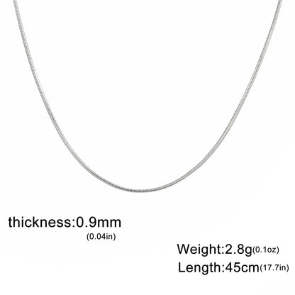 Snake Chain Necklace for Women Men Stainless Steel Link Chain 0.9mm 1.2mm 2mm Chain Choker Fashion Jewelry Gifts