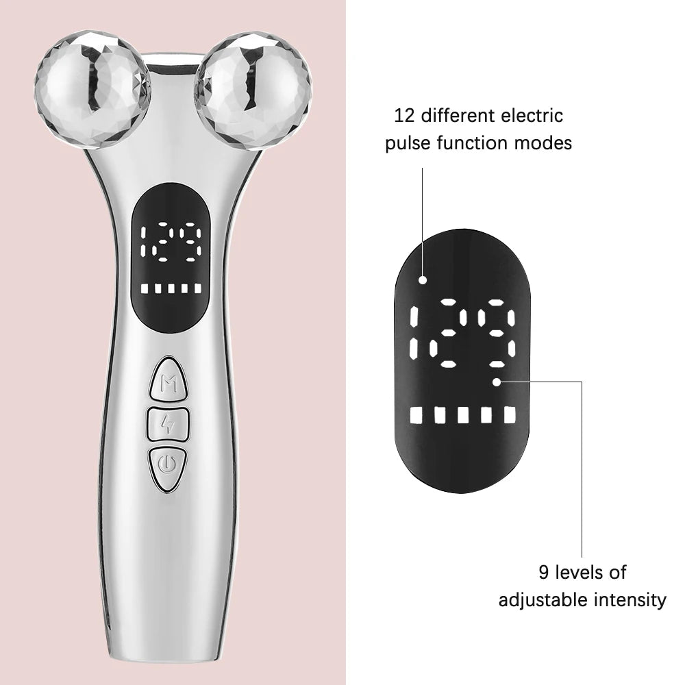 EMS Pulse Neck Face Massager Roller 4D Facial Lifting Machine
