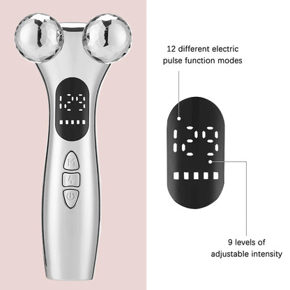EMS Pulse Neck Face Massager Roller 4D Facial Lifting Machine