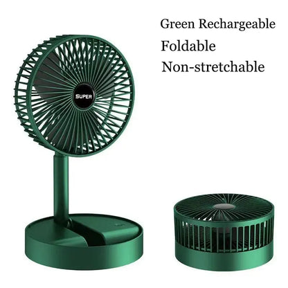 Folding Adjustable Fan Small Cooling Stand Desktop Home  Electric Fan USB Rechargeable Portable Super Quiet Retractable Height