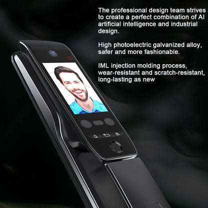 WiFi Tuya APP Voice Intercom Digital Door Lock  High Quanlity 3D Face Recognition Smart Door Lock With Camera