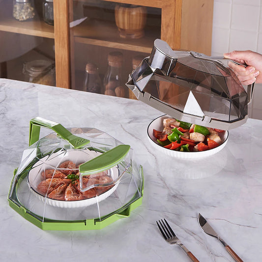 Clear Microwave Cover for Food, Microwave Splatter Cover with Water Steamer and Handle, Plate Covers, Kitchen Gadgets