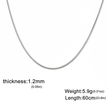 Snake Chain Necklace for Women Men Stainless Steel Link Chain 0.9mm 1.2mm 2mm Chain Choker Fashion Jewelry Gifts