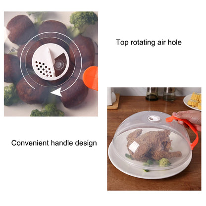 Clear Splatter Cover Microwave Splatter Cover With Handle 10 in Microwave Splash Guard Microwave Oven Plate Food Cover Guard Lid