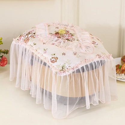 Air Fryer Dust Cover Lace Emroidery Yarn Edge Microwave Dust Cover Home Kitchen Appliances Microwave Oven Dust Cover