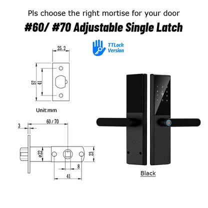 Bluetooth Fingerprint Door Lock TTLock App Code Card Key Touch Screen Smart Door Lock Security Digital Electronic Lock For Home