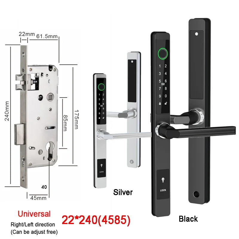Smart Fingerprint Lock with Handles Keyless Entry Smart Lock Bluetooth Connect Keypad Card Keyless for 35-120mm Door