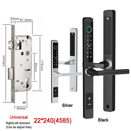 Smart Fingerprint Lock with Handles Keyless Entry Smart Lock Bluetooth Connect Keypad Card Keyless for 35-120mm Door