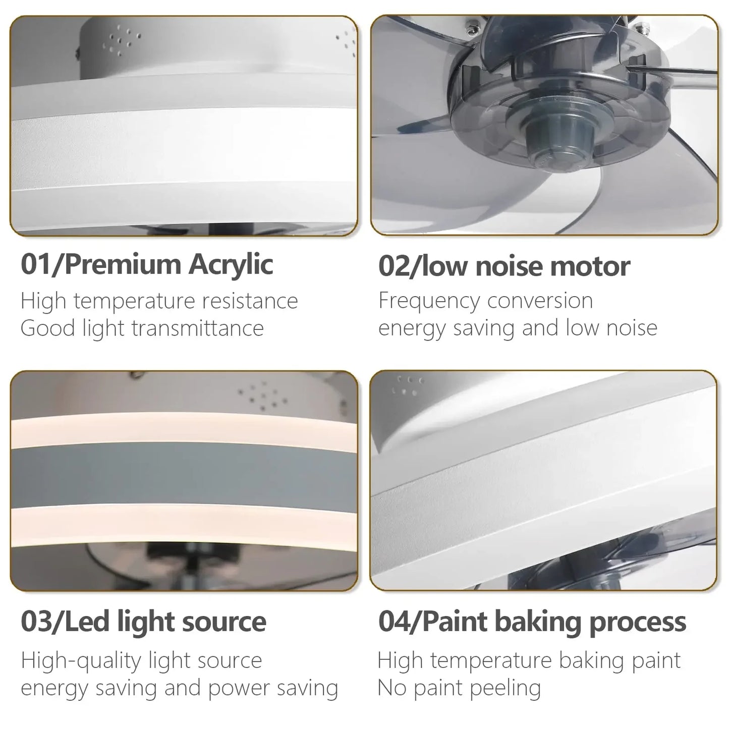 Modern LED Ceiling Fan With Light DC Motor 6-speed Timing Fan 50CM Low Floor Loft Remote Control Decorative Fan With Light