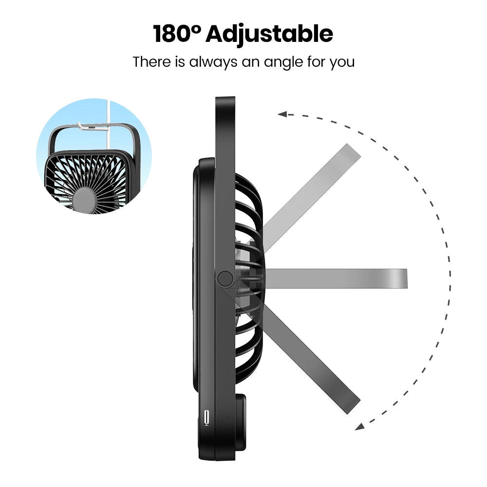 TOPK Desk Table Fan Rechargeable 2000mAh/4500mAh Battery Operated Desktop Fan Silent Thin Personal Fan with Power & Speed Displa