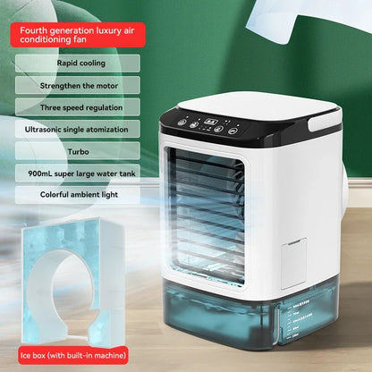 Xiaomi Mijia Portable Air Conditioner Fan Dual Spray Ultrasonic Atomization 3Speed Mute Air Cooler Night Light Electric Fan Home