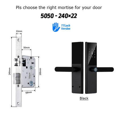 Bluetooth Fingerprint Door Lock TTLock App Code Card Key Touch Screen Smart Door Lock Security Digital Electronic Lock For Home