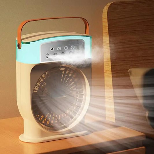 Portable Fan Air Conditioners USB Electric Fan 3 In 1 Humidifier Air Cooler LED Night Light Adjustment For Home Office Fan New