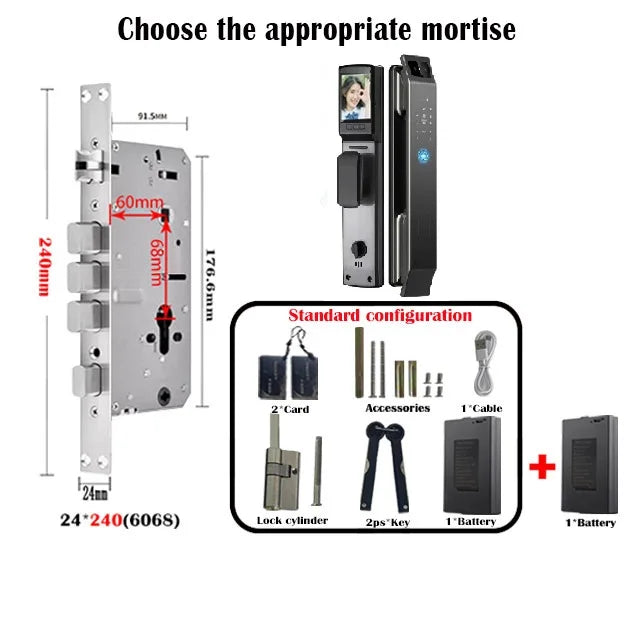 3D Face Recognition Door Lock Tuya App Can Video Intercom Unlock Digital Smart Lock Fingerprint Key Card Nfc Phone Unlock Lock