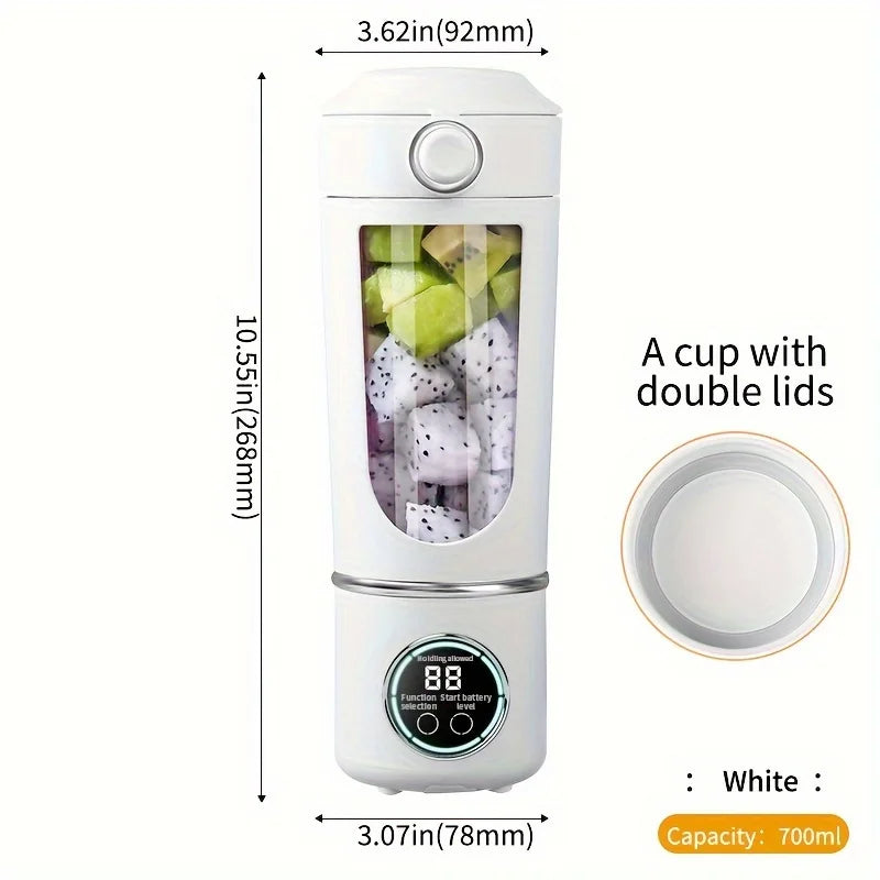 Portable Juicer Cup 700ML Large Capacity 12-Leaf Blade Powerful Motor Fast Stirring Blender Mixer Outdoor Mixing Cup