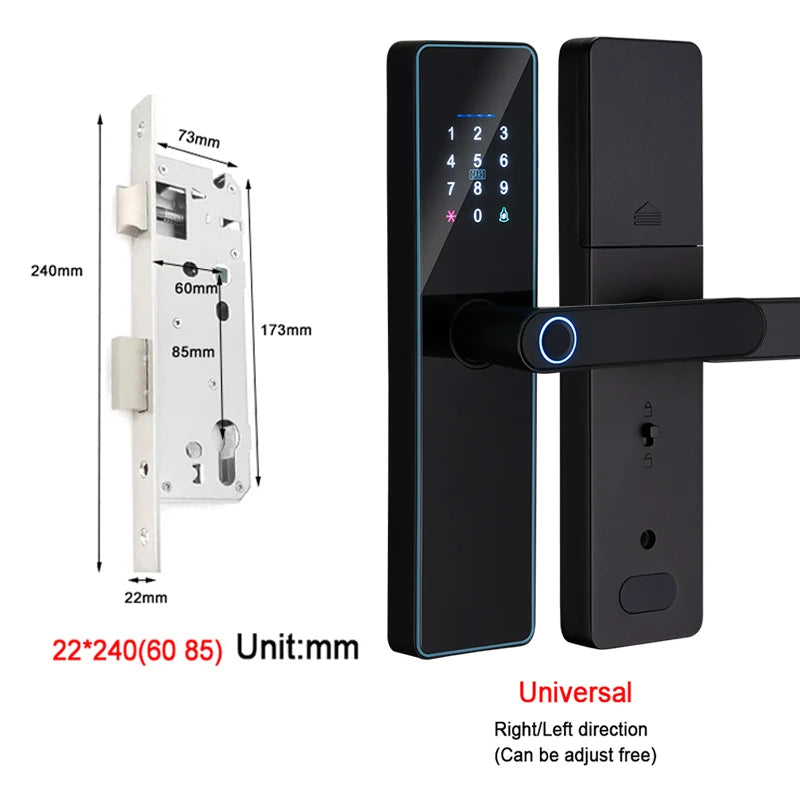 IP65 Waterproof WiFi-Enabled Digital Smart Lock for Front Door Security Smart Keyless Entry Door Lock with Handle