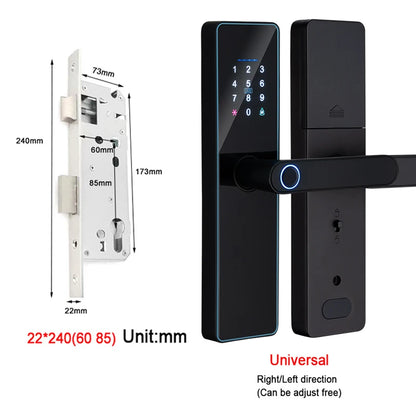 IP65 Waterproof WiFi-Enabled Digital Smart Lock for Front Door Security Smart Keyless Entry Door Lock with Handle
