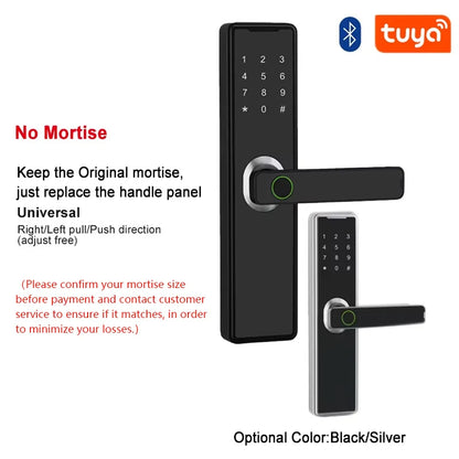 Support 8 Languages Fingerprint Lock Smart Door Lock For 150 Users Capacity Household  Tuya Intelligent Life APP Control