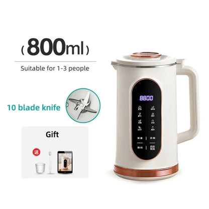 1500ml Soy Milk Machine Electric Juicer Blender Mixer Soybean Milk Maker Wall Breaking Machine 10-leaf Blade Breakfast Machine