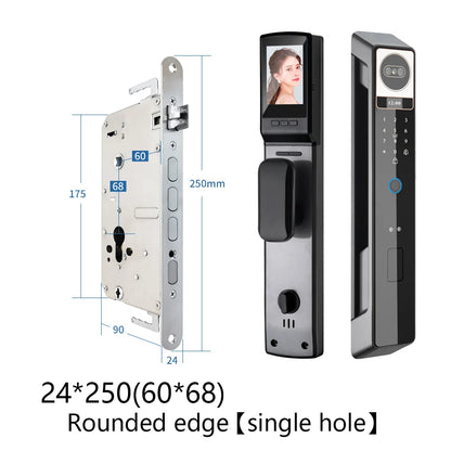 Tuya 3D Face Camera Recognition Digital Smart Door Lock With Camera FIngerprint Password Unlock Keyless For Video Surveillance