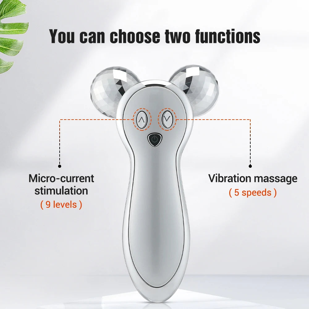 EMS Pulse Neck Face Massager Roller 4D Facial Lifting Machine