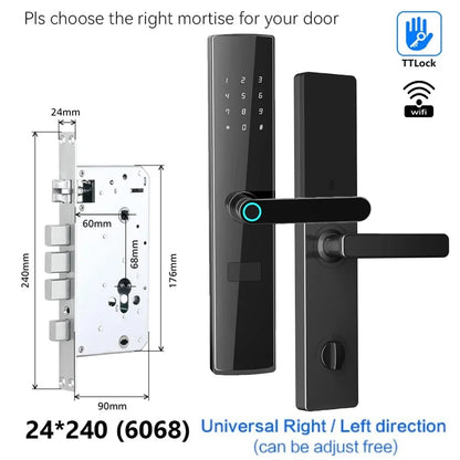 TTlock App Connect Without Gateway Smart Lock Wifi Remote Control Keyless Entry Digital  Fingerprint Door Lock with Keypad