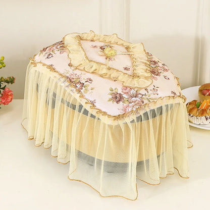 Air Fryer Dust Cover Lace Emroidery Yarn Edge Microwave Dust Cover Home Kitchen Appliances Microwave Oven Dust Cover