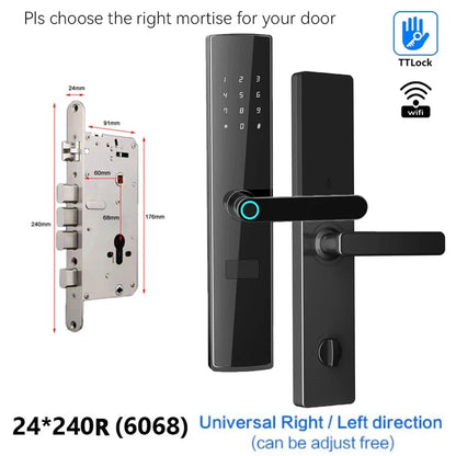 TTlock App Connect Without Gateway Smart Lock Wifi Remote Control Keyless Entry Digital  Fingerprint Door Lock with Keypad