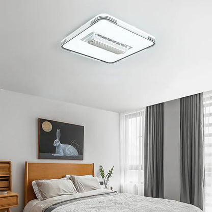 Luxury Crystal Square Round Bladeless Ceiling Fan With Light Ceiling Lamp Chandelier LED 3 Color Silent Electric Fan Ventilator