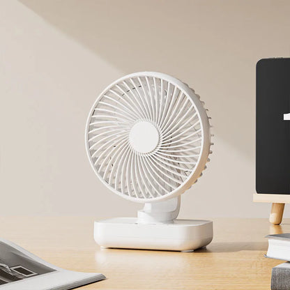 Portable Table Fan Type-c Rechargeable 4 Speeds Desk USB Cooling Fan Wireless Oscillating Wall Hanging Fan 90° Degrees Adjust