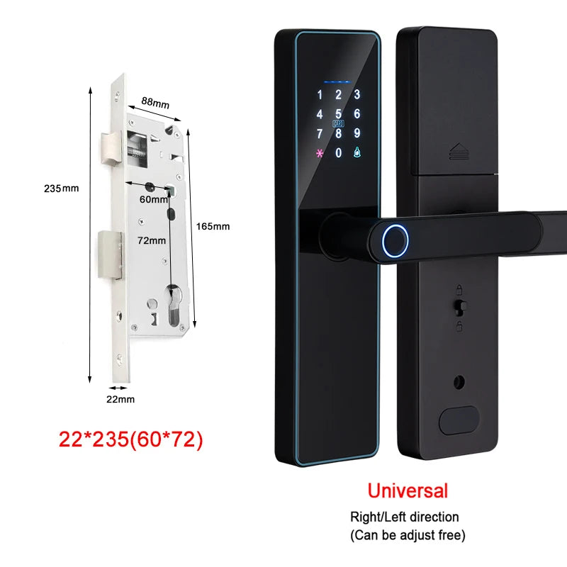 IP65 Waterproof WiFi-Enabled Digital Smart Lock for Front Door Security Smart Keyless Entry Door Lock with Handle