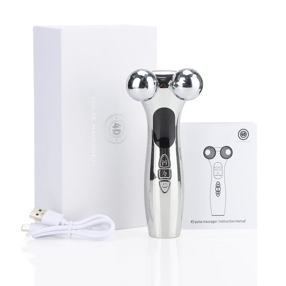 EMS Pulse Neck Face Massager Roller 4D Facial Lifting Machine