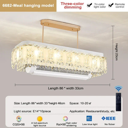 Nordic Crystal Ceiling Fan Light Led Electric Fan Pendant Lamp for Living Room Bedroom Intelligent Remote Control Fans Light