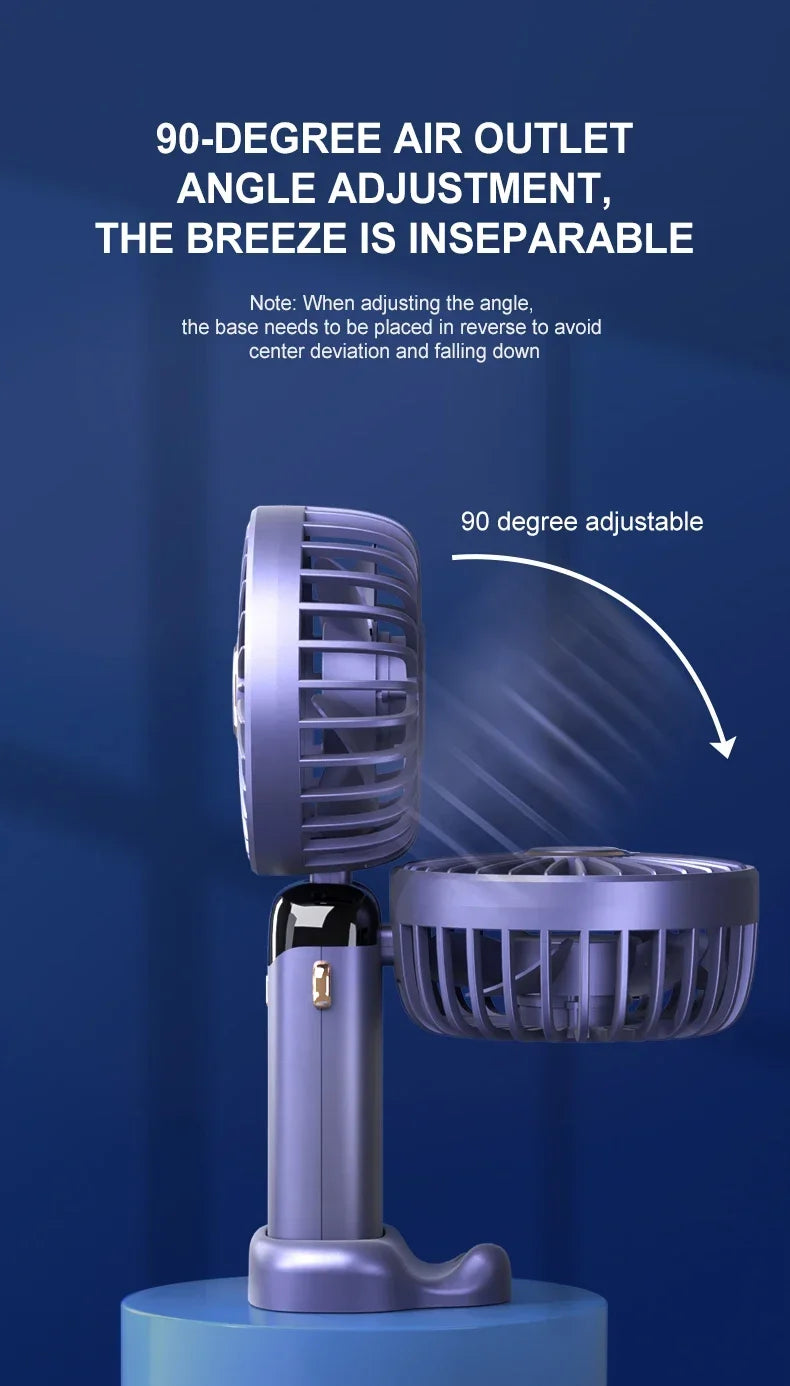 Xiaomi 1800mAh Handheld Mini Fan Foldable Portable Neck Hanging Fans 5 Speed USB Rechargeable Fan Phone Stand Display Screen New