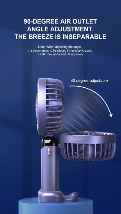 Xiaomi 1800mAh Handheld Mini Fan Foldable Portable Neck Hanging Fans 5 Speed USB Rechargeable Fan Phone Stand Display Screen New