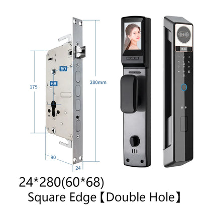 Tuya 3D Face Camera Recognition Digital Smart Door Lock With Camera FIngerprint Password Unlock Keyless For Video Surveillance