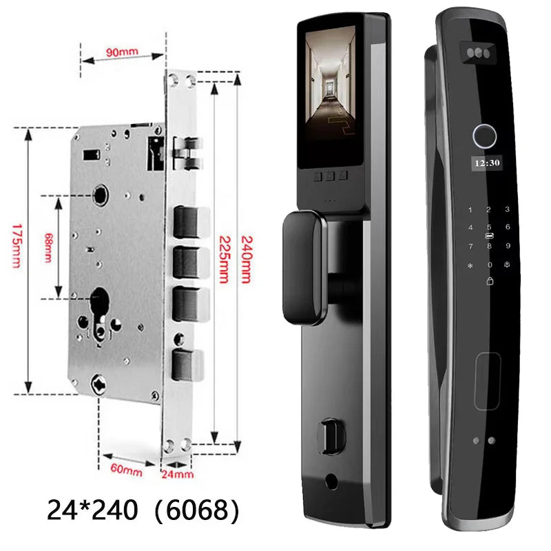 XSDTS 3D Biometric Security Face Camera Smart Door Lock Digital Password Electronic Key IC Card  APP Unlock Fingerprint Locks