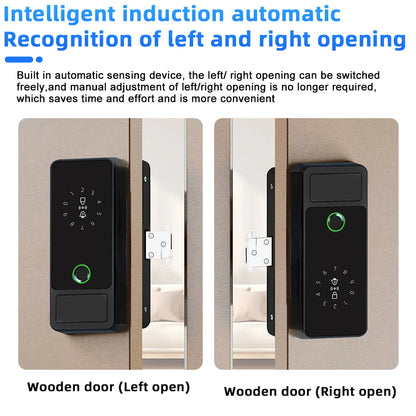 New RAYKUBE G18 Tuya Bluetooth Smart Glass Lock Fingerprint Electronic Digital Lock APP/IC Card/Password Unlock For Glass Door