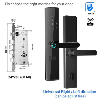 TTlock App Connect Without Gateway Smart Lock Wifi Remote Control Keyless Entry Digital  Fingerprint Door Lock with Keypad