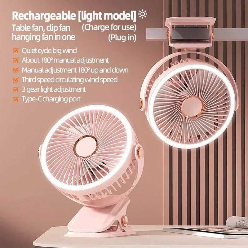 Xiaomi 8000mAh Camping Fan Rechargeable Desktop Portable Air Circulator Wireless Ceiling Electric Fan With LED Light Clipon Home